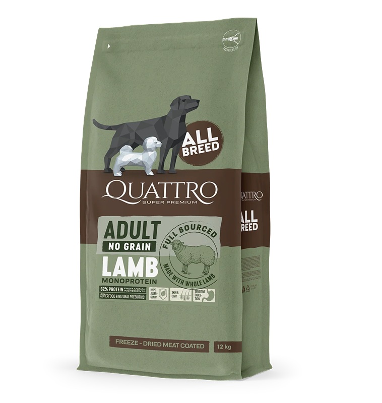 QUATTRO NO GRAIN, FREEZE DRIED MEAT COATED